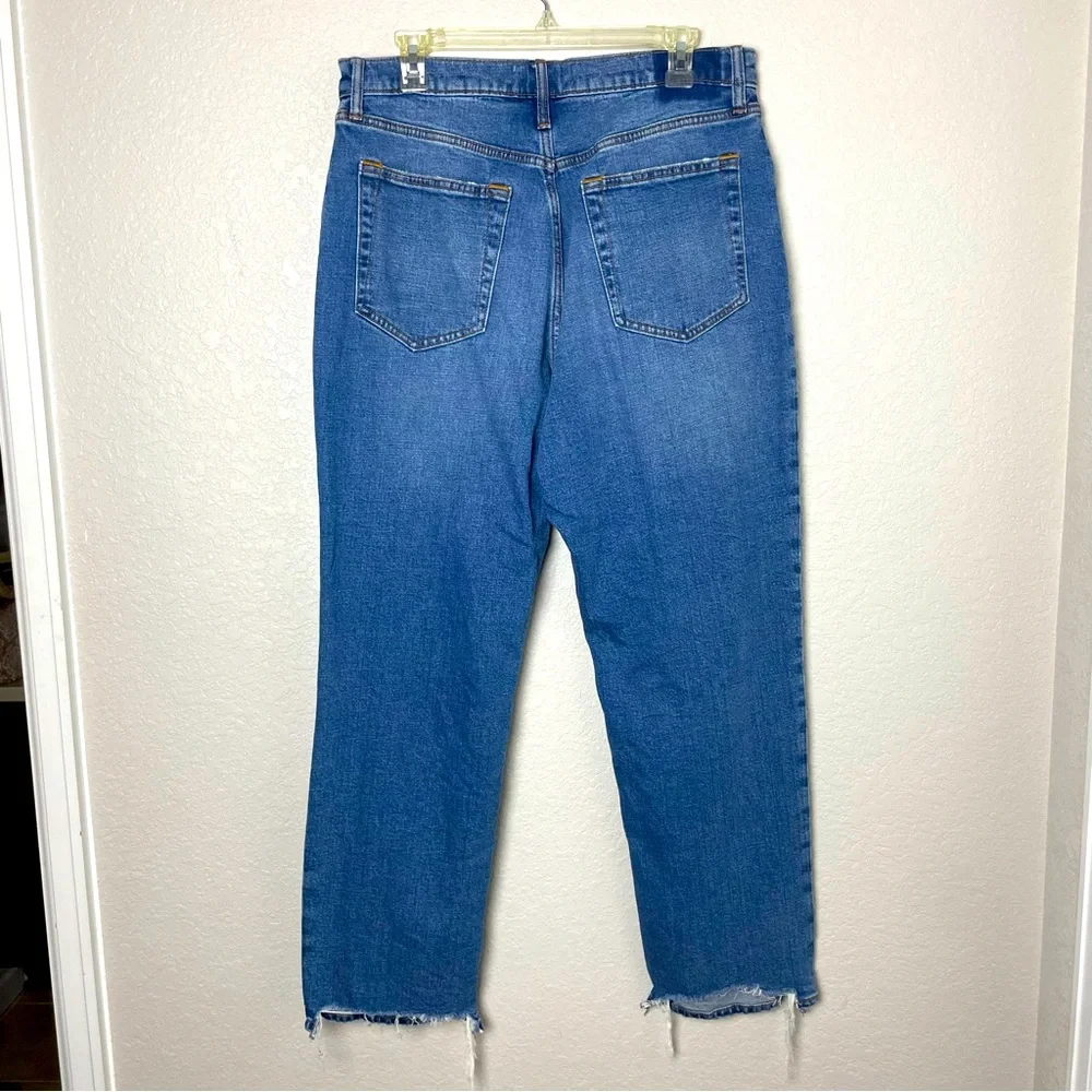 Abercrombie & Fitch Ankle Straight Ultra High Rise Blue Jeans Size 14 Long - Picture 8 of 10